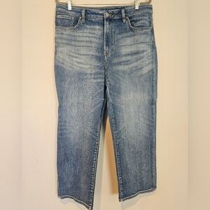 Chico's Women's Size 14R High Rise Straight Leg Crop Jeans Denim